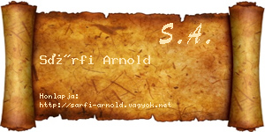 Sárfi Arnold névjegykártya