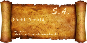 Sárfi Arnold névjegykártya