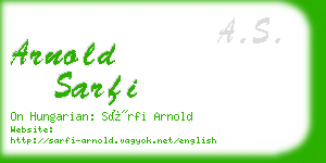 arnold sarfi business card